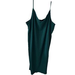 Torrid Heavy Hacci Rib V-Neck Midi Cami Lounge Dress Green NWT | 3X